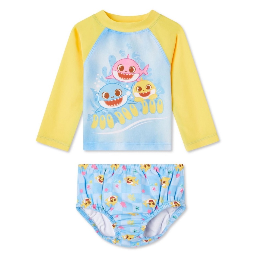 NWT 0-3 months Baby Shark Baby Boys' Swim Diaper 2-Piece Set